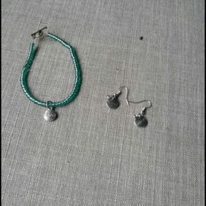 Earrings and necklace